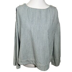 Madewell Women's Top blue/white chambray stripped top - Size Medium